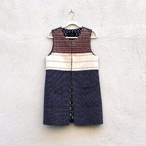 Women's Sanctuary Summer In The City Boho Striped Tapestry Vest Tunic Medium